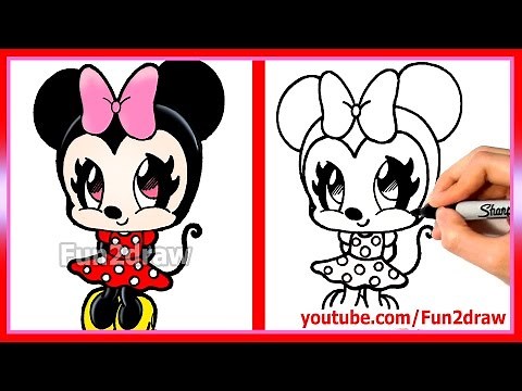 How to Draw Minnie Mouse Cute + Easy | Fun2draw Online Art Tutorials