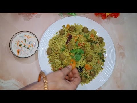 🍛 Tasty Soya Chunks Green Masala Pulao Recipe | स्वादिष्ट सोया चंक्स ग्रीन मसाला पुलाव.