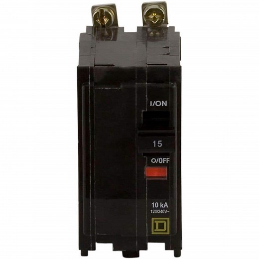 Square D QO 15 Amp 2-Pole Bolt-On Circuit Breaker QOB215