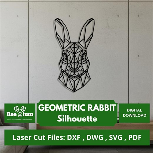 Rabbit Silhouette Laser Cut File | Bunny Wall Art (dxf, Dwg, Svg, Pdf) - Etsy