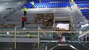 Bleachers begone 🙌 Days ahead of Big Blue Madness, Rupp Arena and The Lexington Center unveiled new upper arena chair back seats. MORE: https://www.kentucky.com/sports/college/kentucky-sports/uk-basketball-men/article235843217.html (Video via Rupp Arena & the Lexington Center) | Kentucky.com