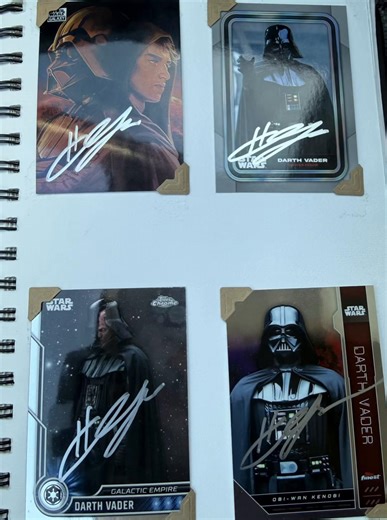 Before boarding my flight to Cleveland for this weekend’s expo I noticed Hayden Christensen getting on before me thankfully, I had my cards ready and asked him to sign as I was walking to my seat. That was a first! #h#haydenchristensena#anakinskywalkerd#darthvaders#starwarsf#fyp