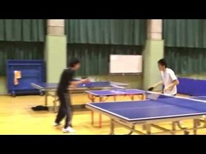 Extraordinary skills going around a mini table tennis table!