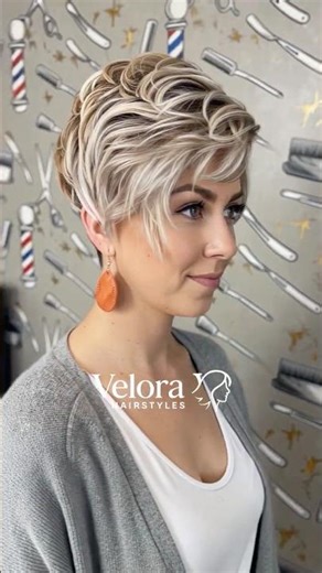 Chic Contrast: The Voluminous Pixie with Undercut Detail 🌟✂️ #haircut #hairstyle #beauty