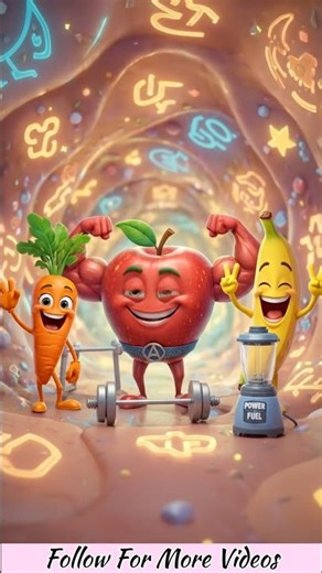 Apple Bodybuilder Training Inside Stomach 🍎💪 | Funny Healthy Food Animation | 3D Cartoon Short