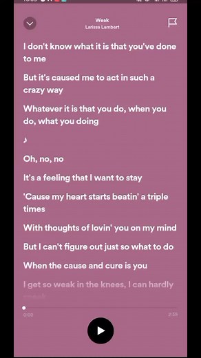 Larissa Lambert - Weak Lyrics Video