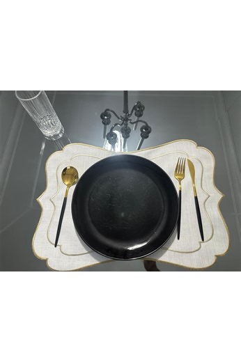 Set de table pierre dorée, cadre de table élégant, lot de six sets de table, set de table décoratif pour salle à manger, set de table moderne, set de table de cuisine - Etsy France