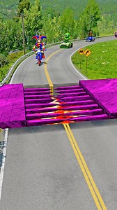 2.8M views · 13K reactions | Weird Cars & Funny Cars VS Bollard Spikec and Pit Lava Crush in BeamNG.drive | Franqi Drive | Facebook