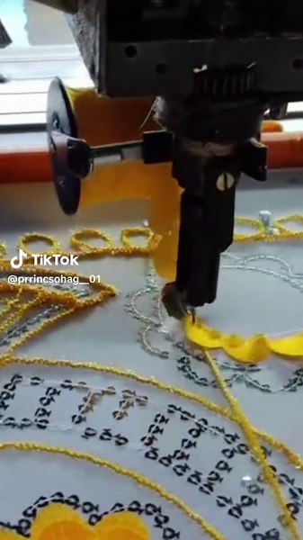 Embroidery Machine in Action: Close-Up Process