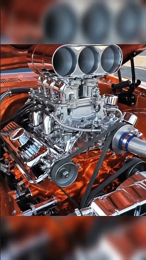 🏁1000 HP Beast! Chrome Supercharged V8 Engine Bay in Orange Muscle Car