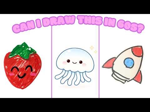 3 Easy Doodles in 3 Minutes | Strawberry, Jellyfish & Rocket