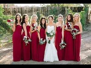 WINE BRIDESMAID DRESSES & GOWNS
