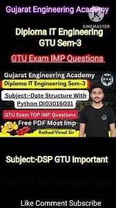 💥Data Structure With Python IMP Questions 2025🔥| Diploma IT Sem-3 💯 | GTU Exam Most IMP📘✨#gtuimp2025