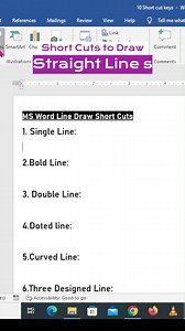 422K views · 9.8K reactions | MS Word Line Draw Short Cut Keys to Draw Straight Lines | Microsoft Word | Trick and click | Facebook