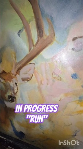 You better run! An abstract portrait painting with deer #abstractart #fineart