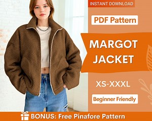 Jacket Sewing Pattern, Women Sewing Pattern, Teddy Jacket With Lining, Zip up Jacket, Beginner Sewing Pattern, Sewing Pattern Jacket Coat - Etsy