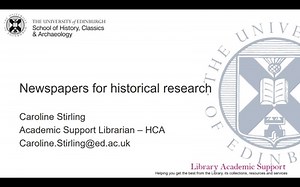 Newspapers for historical research - HCA (online)