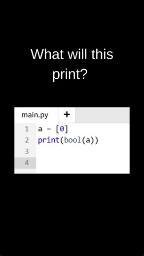Python Interview Question 😵 What Will This Print? Truthy List with 0 #shorts #muskernel #coding