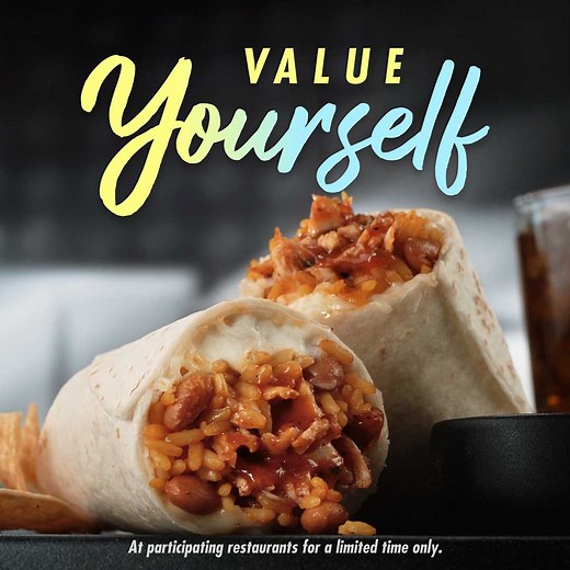 You deserve better than the dollar menu 💵 Try a Classic Chicken Burrito Combo with chips and drink for just $5. | El Pollo Loco