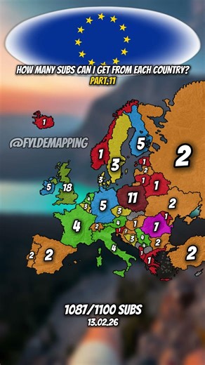 How many subs can I get from each country? Part.11 #mapping