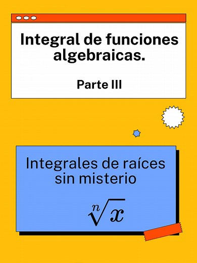 📚 ¿Te cuesta entender las integrales de raíces? ¡No te preocupes! En este video te explico paso a paso cómo resolver la integral de una raíz (o potencia fraccionaria) de manera súper sencilla. #matematicas #Integrales #AprendeMatemáticas #Cálculo #MatemáticasSencillas #EstudiaMatemáticas #MatemáticasDivertidas #Educación #recursoseducativos #AprendeFácil #MatemáticasEnLínea #ProfeVirtual #MatemáticasParaTodos #CálculoIntegral #IntegralesFáciles #AprendeConmigo #integralraiz #integralpotencia #A