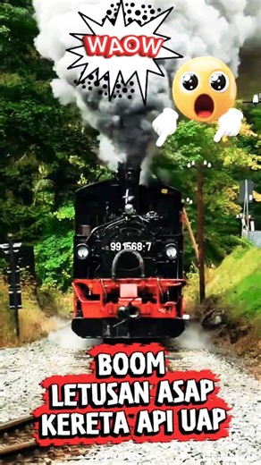 WAOW! DASYATNYA KEPULAN ASAP Kereta Api Uap Kuno!