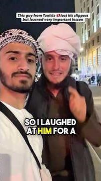 This guy from Tunisia 🇹🇳 lost his slippers in 📍 Madina but learned very important lesson.