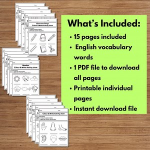 Color and Write English Worksheets | Fun Printable Learning for Preschool & Kindergarten - Etsy Australia