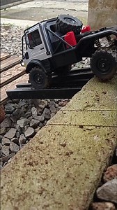 Unimog rc car finds a way to get through the cut off road #rcrockcrawler #rcadventure #rcoffroad