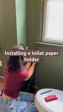 Here’s how you install a toilet paper holder!! #bathroomrenovation