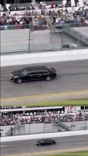 Trump drives around NASCAR track in Presidential limousine