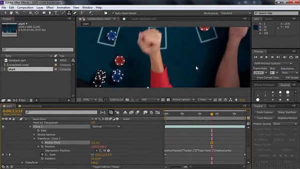 after effect tutorials Using The Clone Stamp Tool With The Tracker