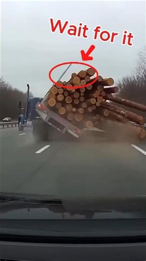 Log Truck Loses Control on Highway Multi-Car Chain Reaction Dashcam