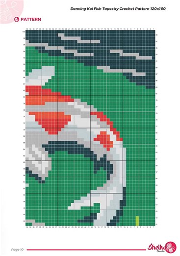 Koi Fish Tapestry Crochet Pattern: Japanese Pond Wall Hanging (PDF Pattern) - Etsy