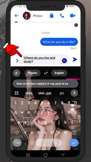 Ganito lang mag translate ng Tagalog to English kapag may ka chat kayong foreigner sa messenger 😱 #fyp #translate #language #foryou #highlights | Baks Tv Tutorial