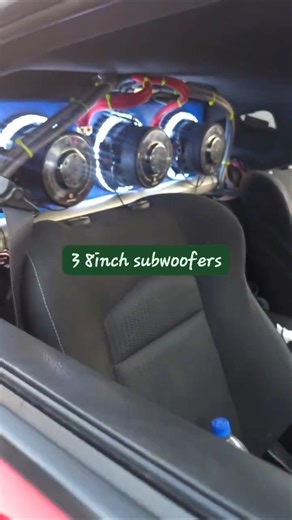 3 8 inch subwoofers in a Nissan 370z#subwoofer #audio #370z #Nissan #music