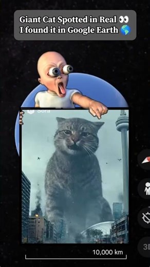 Giant Cat Spotted on Google Maps! 😱🐱#GiantCat#GoogleMaps#WeirdPlaces#ViralShorts #Mystery