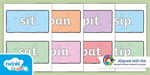 Linguistic Phonics CVC Words on Bricks Display Cards