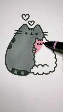 pusheen cat coloring drawing satisfying cute Love fyp viral fyp #Shorts #fun
