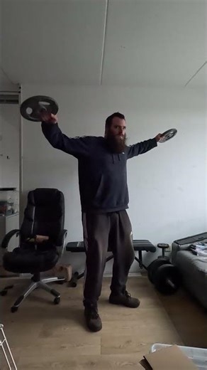 5 KG weight plates, sideways raises