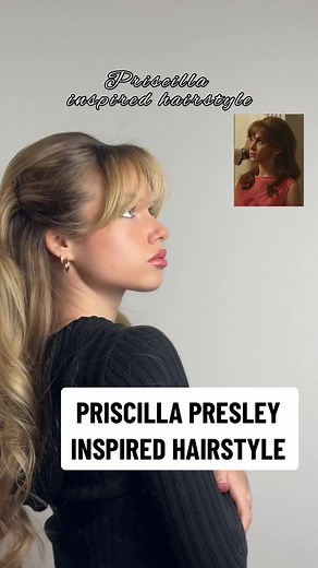 Priscilla Presley Inspired Hairstyle Tutorial for Trendy Bangs