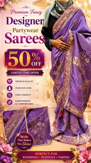 Latest Designer Trendy Bridal & Partywear Stone Work Sarees | Madina Tex World, Charminar
