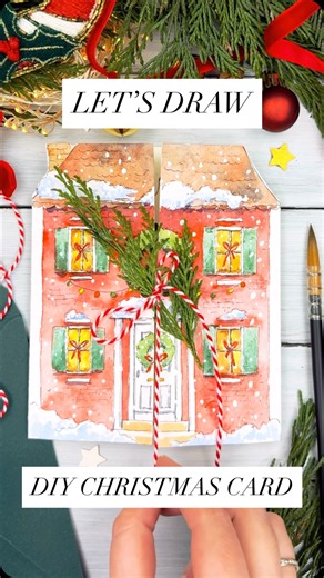 DRAWING TUTORIALS🔹WATERCOLOR🔹SKETCHING | ❤️Let’s draw this fun and cute Christmas card together!🎄 ✅Type “Card” in the comments and I’ll send you the link to the full step-by-step... | Instagram