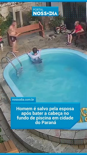 Portal Nosso Dia on Instagram: "Siga o @portalnossodia Um homem foi salvo pela esposa após bater a cabeça no fundo de uma piscina em União da Vitória, região sul do Paraná, nesta quinta-feira (1º). O acidente aconteceu durante uma confraternização em família e amigos no primeiro dia do ano e, por pouco, não terminou em tragédia. Segundo relato da família, Edivan Ernâni Vetterlein estava no quintal de casa, no bairro São Cristóvão, quando pulou de ponta na psicina e atingiu a cabeça no fundo, que