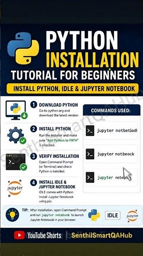 Learn Python: Install Python and Jupyter notebook #shorts #python #jupyternotebook