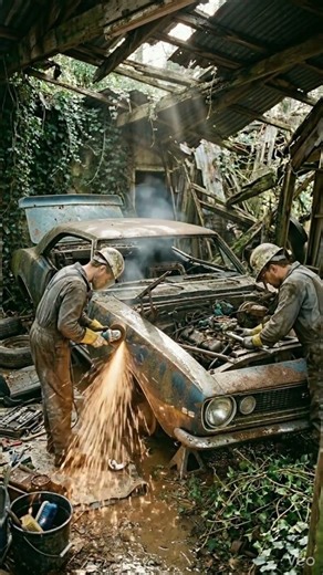 Full restoration of an old car for a classic muscle car.
