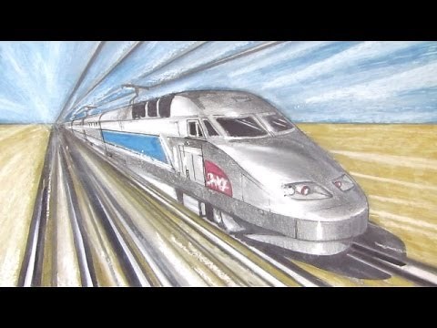 How to Draw a Train in 1-Point Perspective