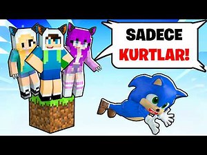 SADECE ALFA KURTLAR TEK BLOK 😱 Minecraft