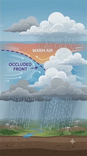 What Is an Occluded Front? 🌦️ How It Forms Explained | #shorts