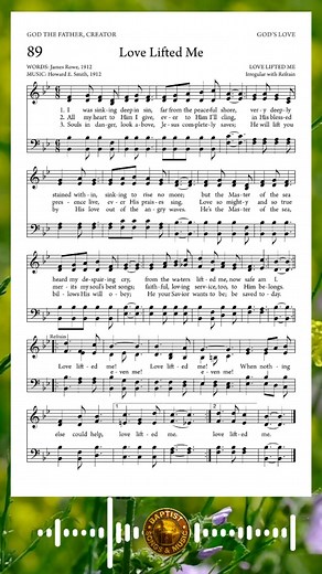 ❤️ His love didn’t just find me — it lifted me. No matter how low I was, the love of God reached deeper and pulled me into grace. 📖 “He brought me up… and set my feet upon a rock.” — Psalm 40:2 KJV #LoveLiftedMe #GodsLove #GraceReel | Baptist Songs and Music